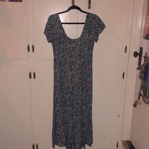 Express Vintage Cap Sleeve Long Floral Dress